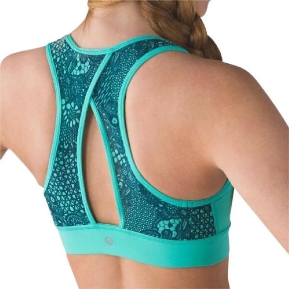 Lululemon Run With The Sun Bra Size 6 Bali Breeze - Picture 3 of 11